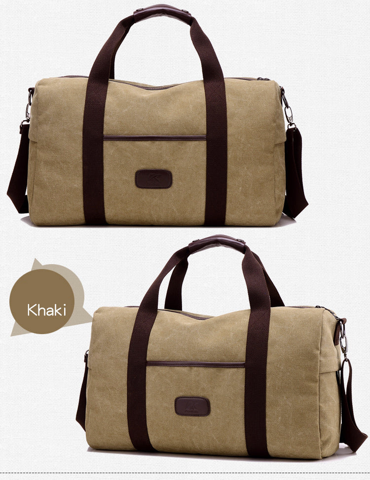 Vintage Men Canvas Travel Bags Large Capacity Duffle Bags - Vallara