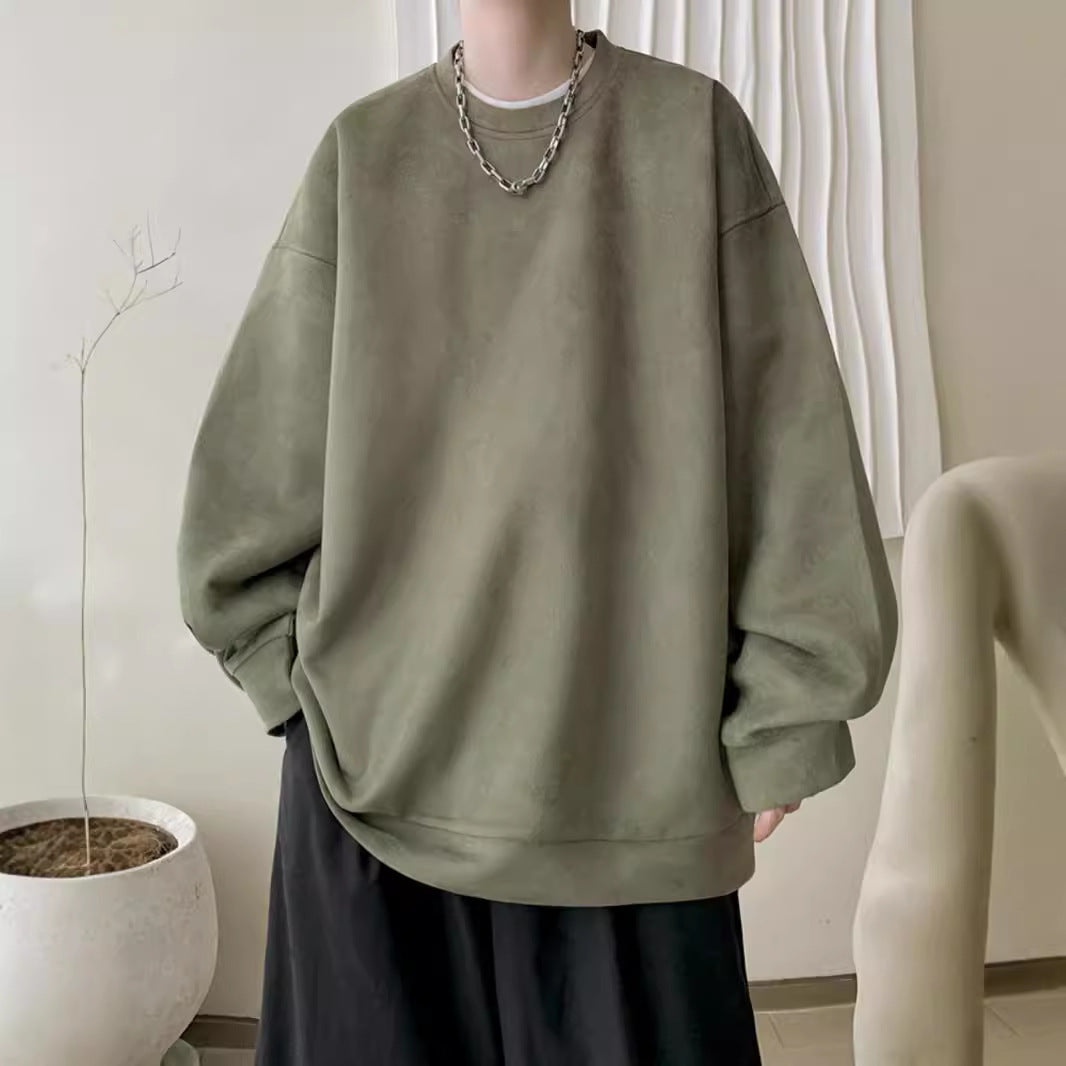 Japanese Basic Style Round Neck Sweater for Men