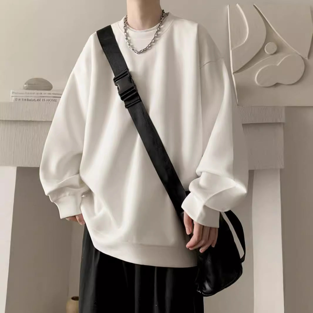 Japanese Basic Style Round Neck Sweater for Men