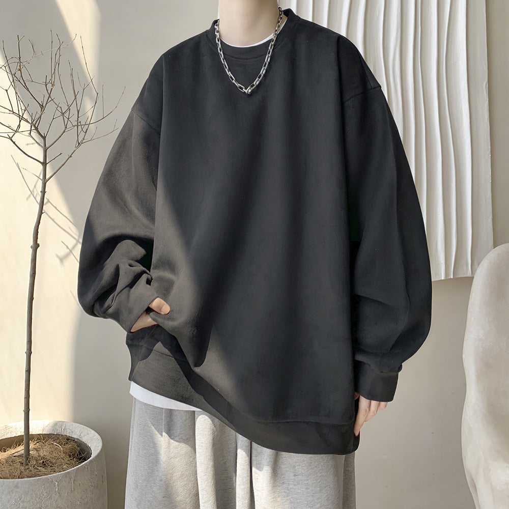 Japanese Basic Style Round Neck Sweater for Men