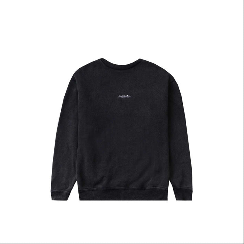 Double Sided Fleece Warm Crew Neck Oversized Loose T-Shirt - Vallara