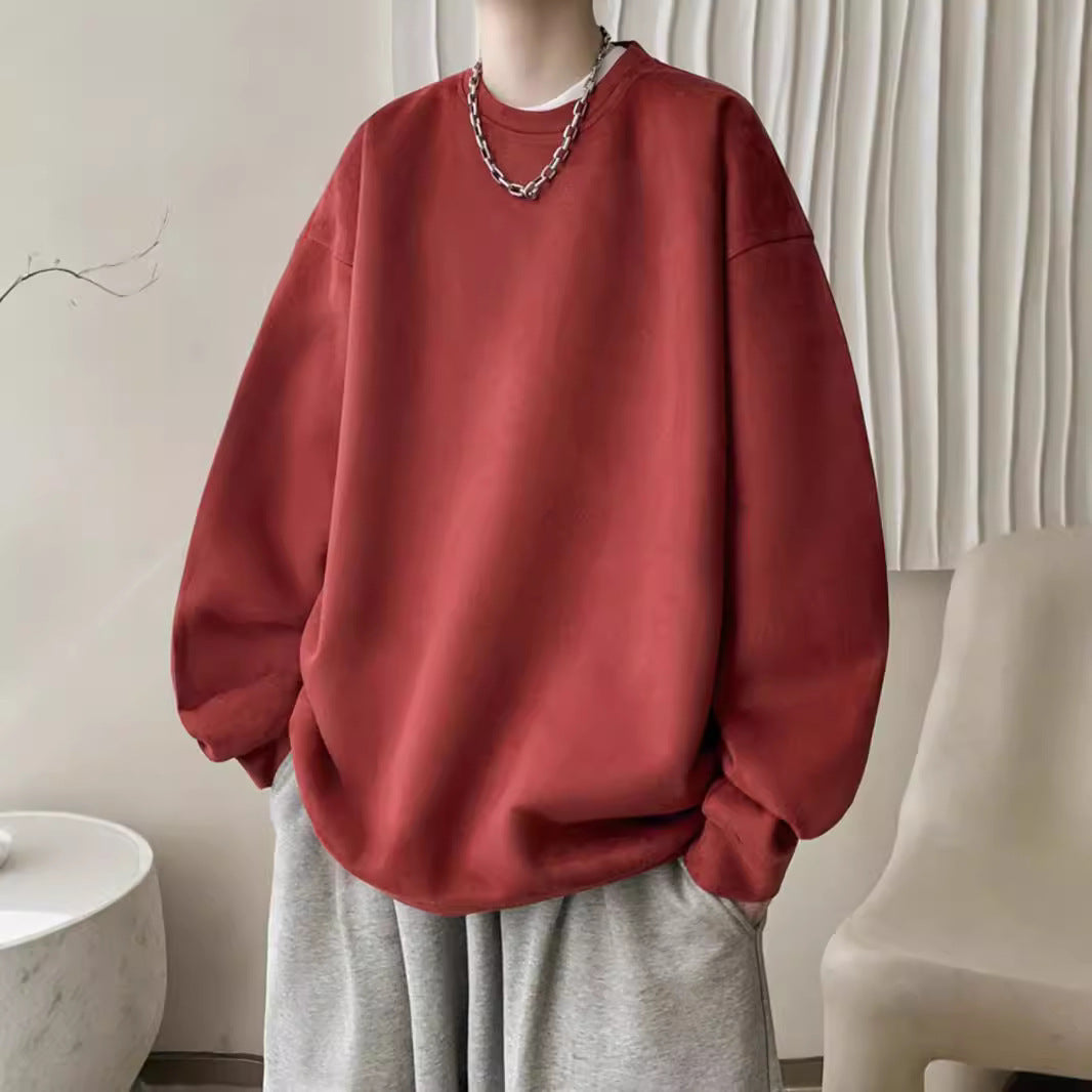 Japanese Basic Style Round Neck Sweater for Men