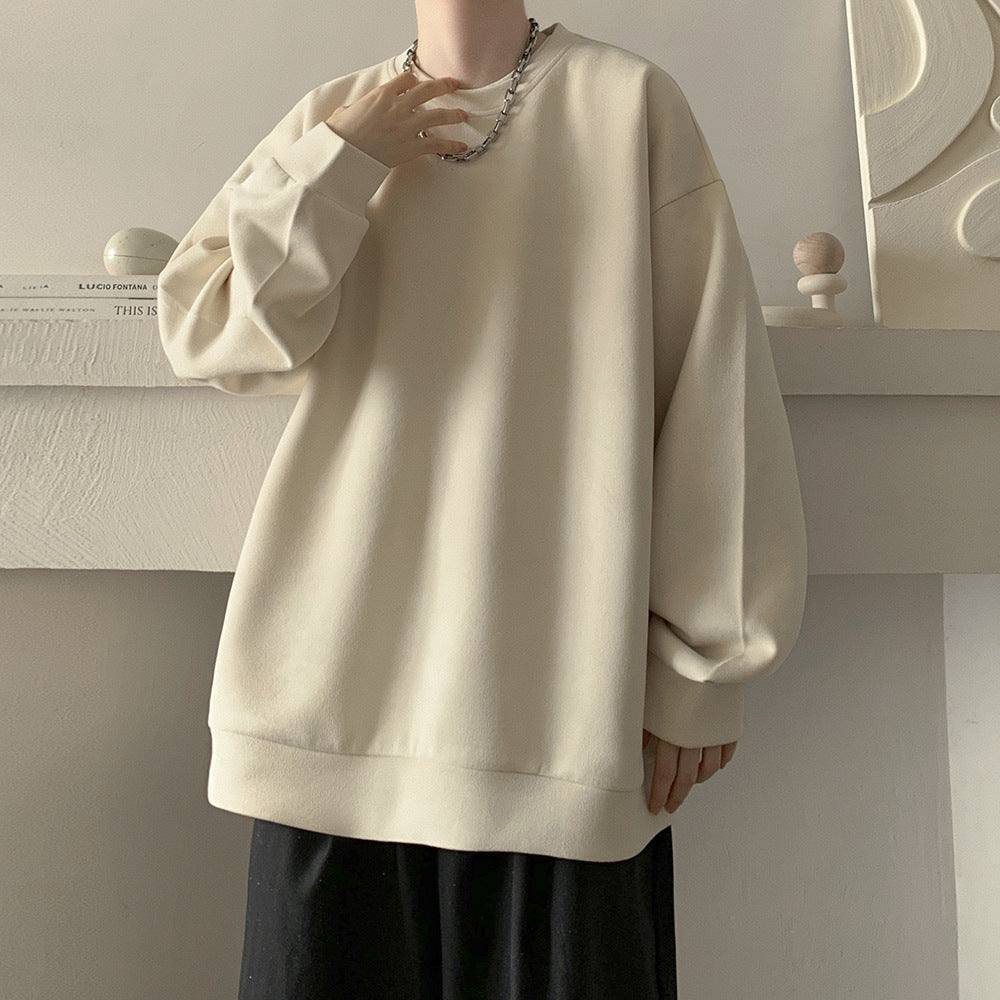 Japanese Basic Style Round Neck Sweater for Men