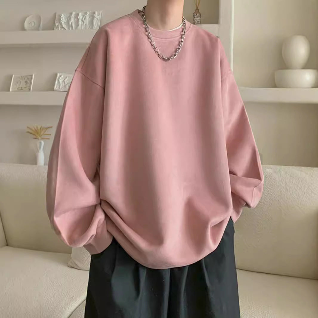 Japanese Basic Style Round Neck Sweater for Men