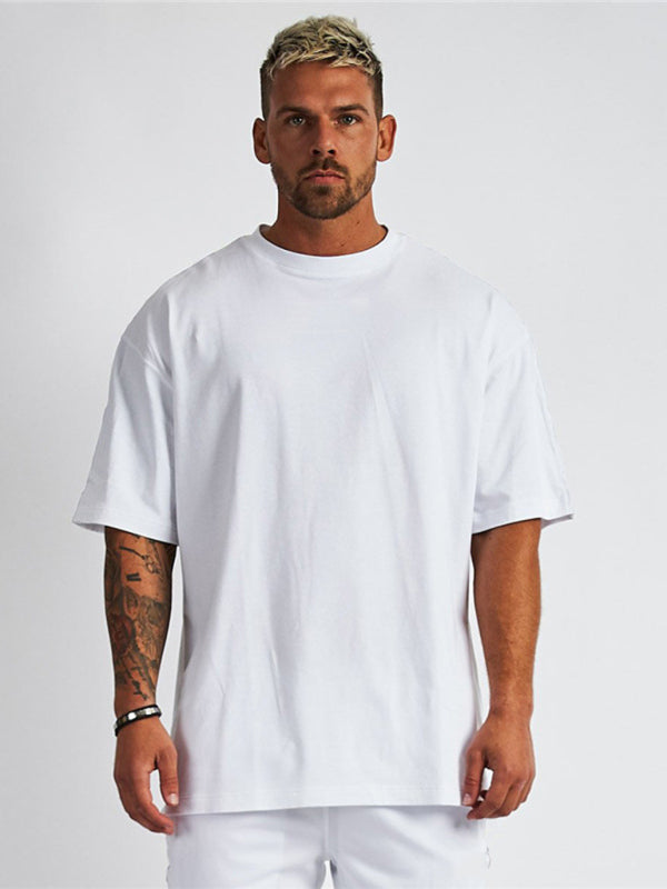 Men's solid color blank loose short-sleeved T-shirt - Vallara