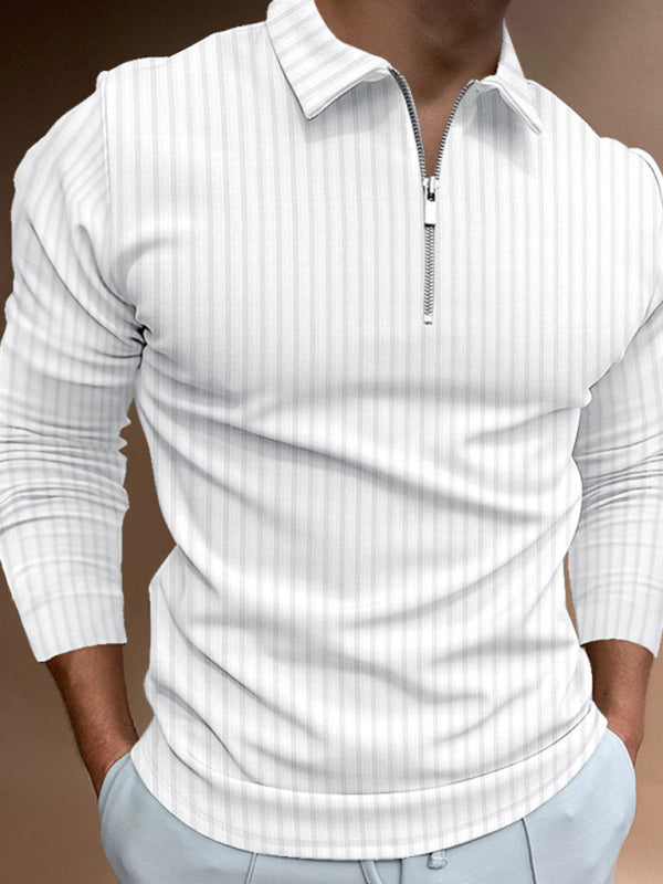 Armenia Zipper Striped Long Sleeve Polo – Shop Vallara