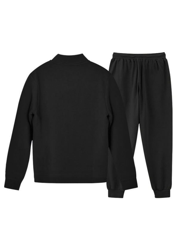 Men's new casual solid color baseball collar jacket suit - Vallara