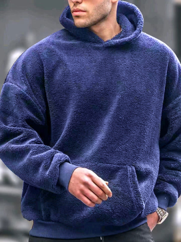 Men's new fashionable casual pullover plush hooded sweatshirt - Vallara