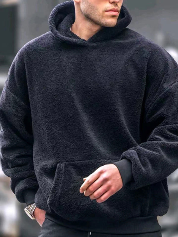 Men's new fashionable casual pullover plush hooded sweatshirt - Vallara