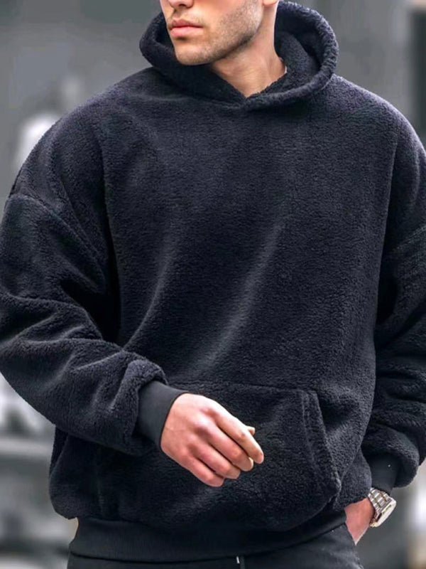 Men's new fashionable casual pullover plush hooded sweatshirt - Vallara
