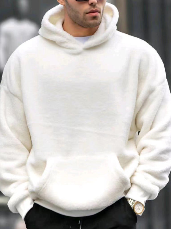 Men's new fashionable casual pullover plush hooded sweatshirt - Vallara