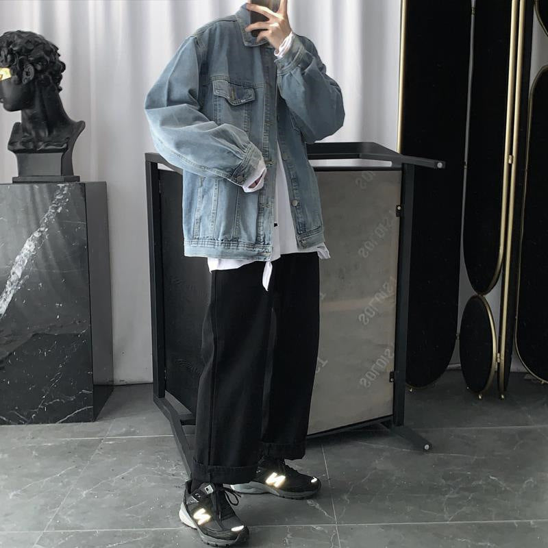 TOKYO - VINTAGE DENIM JACKETProduct information:
 
 Material:
 Polyester Fiber (Polyester)


 Style:
 Leisure

Colour:BLUE,BLACK

 
 Size Information:
 
 Size: M/L/XL/XXL
 
 


 
 Packing list:Vallara