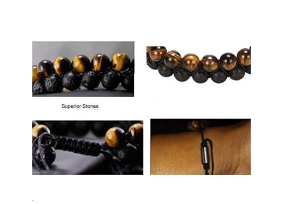 Tiger's Eye & Lava Stone Bracelet - Vallara