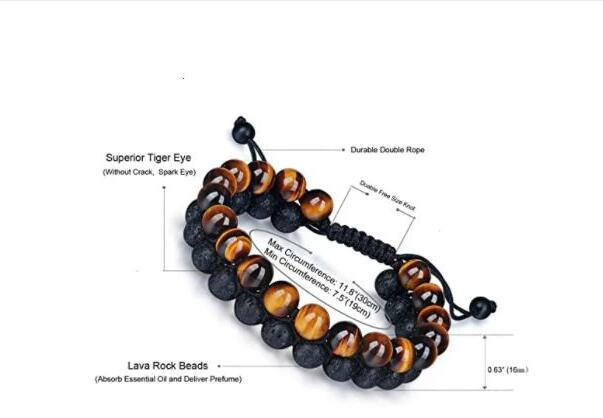 Tiger's Eye & Lava Stone Bracelet - Vallara