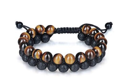 Tiger's Eye & Lava Stone Bracelet - Vallara