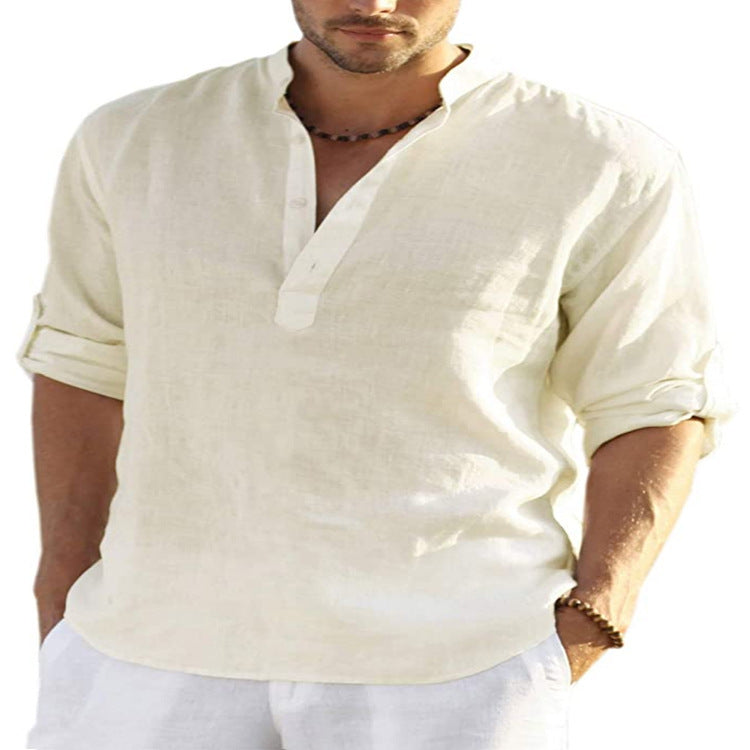 TAGIER - LONG SLEEVE LINEN SHIRTOverview:
 
 1.【 HIGH-QUALITY FABRIC】: These linen shirts are made from great fabric, lightweight, breathable, and soft-touch, do not shrink and fade, Moisture-wickiVallara