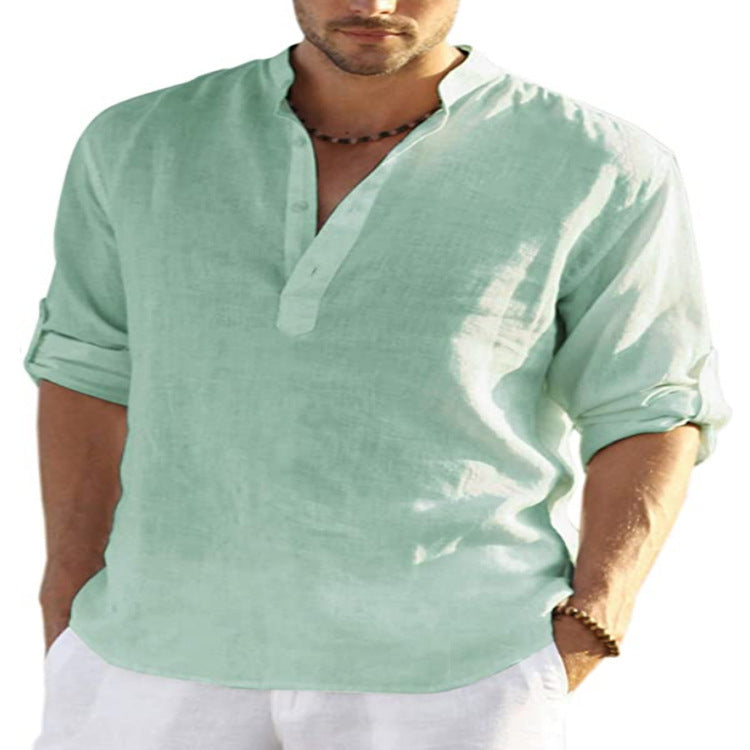 TAGIER - LONG SLEEVE LINEN SHIRTOverview:
 
 1.【 HIGH-QUALITY FABRIC】: These linen shirts are made from great fabric, lightweight, breathable, and soft-touch, do not shrink and fade, Moisture-wickiVallara