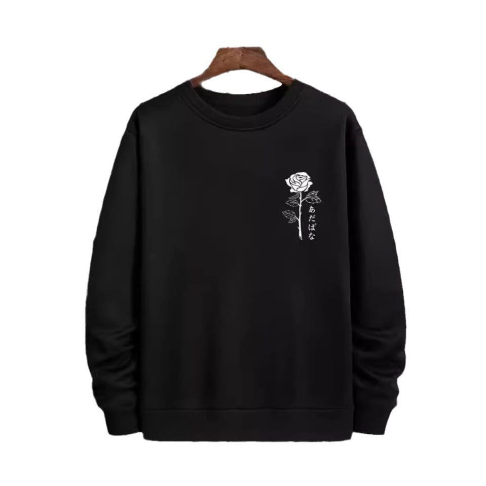 ROSE - CASUAL SWEATSHIRTProduct information:
 
 Color: Black, hoodie, customized
 
 Size: M,L,XL,XXL,XXXL,4XL,5XL
 
 Version: Loose
 
 Style type: Street hipster
 
 Combination form: SingleVallara