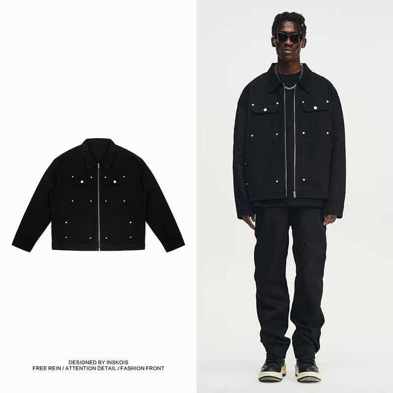 RETRO - DENIM JACKETProduct information:
 
 Pocket Style: side seam sidekick
 
 Color: Black
 
 Suitable for people: Teenagers
 
 Size: M,L,XL,XXL,XXXL
 
 Lining composition: Polyester Vallara