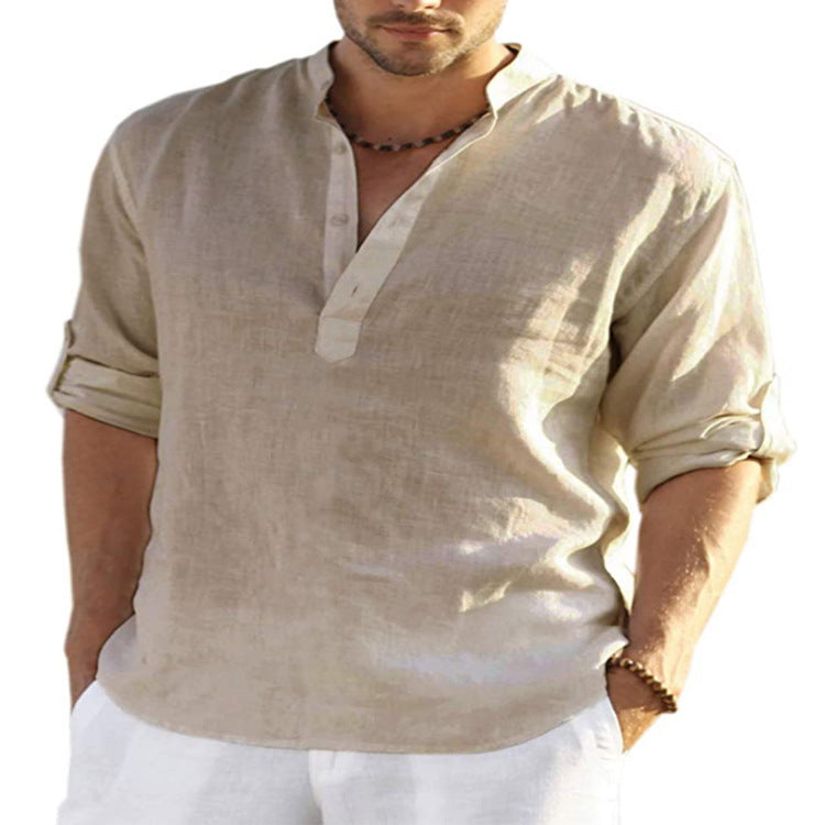 TAGIER - LONG SLEEVE LINEN SHIRTOverview:
 
 1.【 HIGH-QUALITY FABRIC】: These linen shirts are made from great fabric, lightweight, breathable, and soft-touch, do not shrink and fade, Moisture-wickiVallara