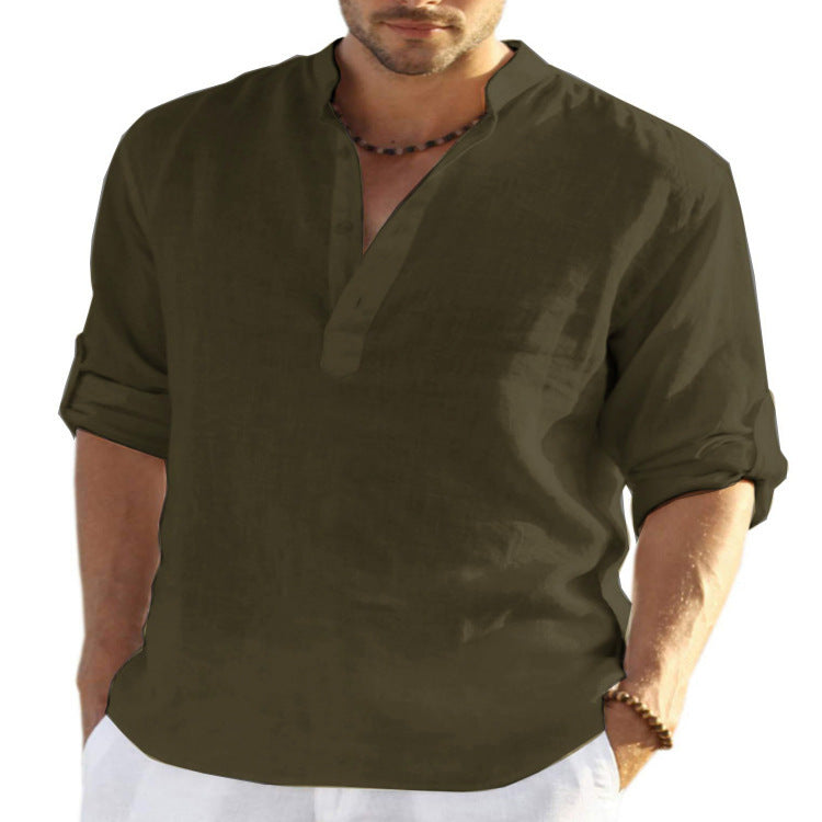 TAGIER - LONG SLEEVE LINEN SHIRTOverview:
 
 1.【 HIGH-QUALITY FABRIC】: These linen shirts are made from great fabric, lightweight, breathable, and soft-touch, do not shrink and fade, Moisture-wickiVallara