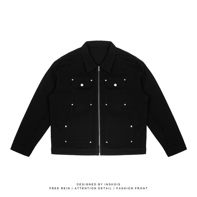 RETRO - DENIM JACKETProduct information:
 
 Pocket Style: side seam sidekick
 
 Color: Black
 
 Suitable for people: Teenagers
 
 Size: M,L,XL,XXL,XXXL
 
 Lining composition: Polyester Vallara