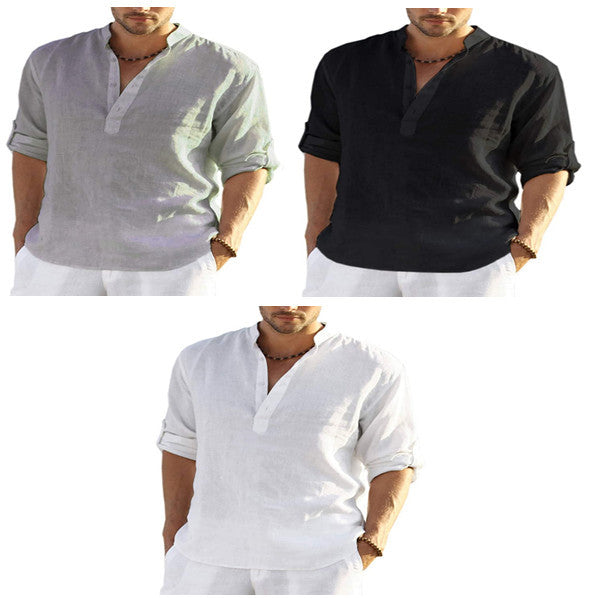 TAGIER - LONG SLEEVE LINEN SHIRTOverview:
 
 1.【 HIGH-QUALITY FABRIC】: These linen shirts are made from great fabric, lightweight, breathable, and soft-touch, do not shrink and fade, Moisture-wickiVallara