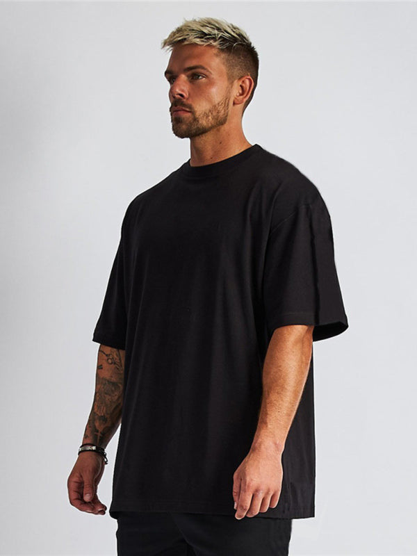 Men's solid color blank loose short-sleeved T-shirt - Vallara