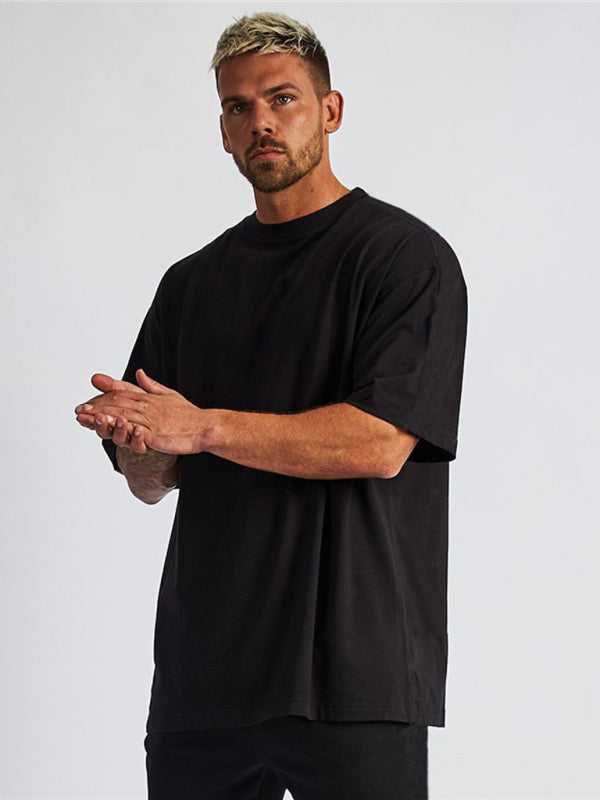 Men's solid color blank loose short-sleeved T-shirt - Vallara