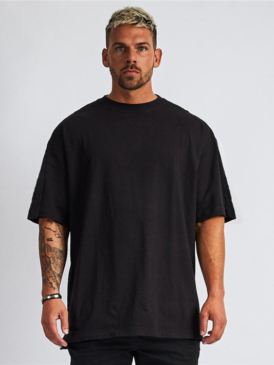 Men's solid color blank loose short-sleeved T-shirt - Vallara