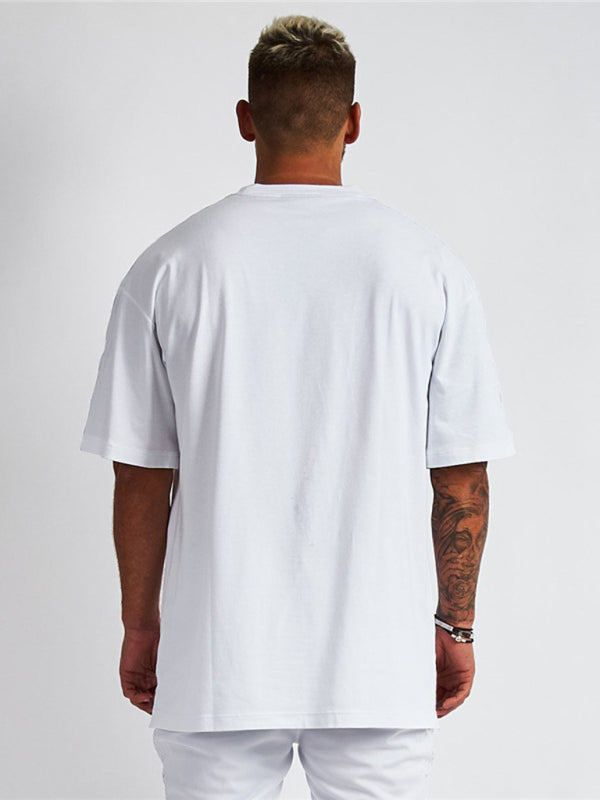 Men's solid color blank loose short-sleeved T-shirt - Vallara