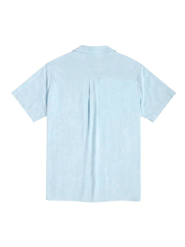 Men's Loose Casual Linen Shirt Cuban Guayabera Short Sleeve Beach Shirt - Vallara