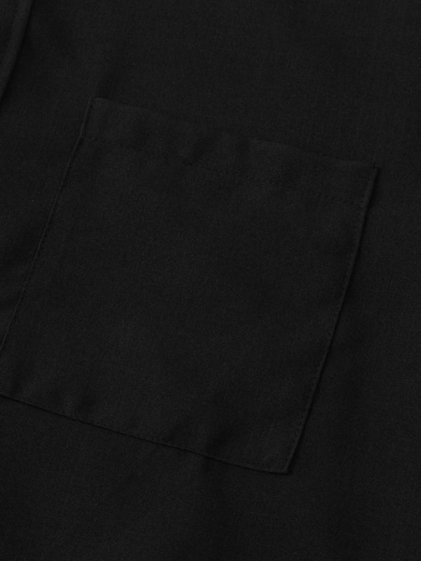 Spring and summer casual short-sleeved solid color cotton linen men's shirt - Vallara