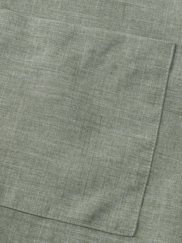 Spring and summer casual short-sleeved solid color cotton linen men's shirt - Vallara
